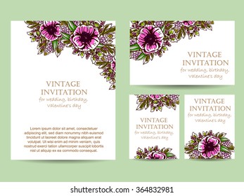 Romantic invitation. Wedding, marriage, bridal, birthday, Valentine's day. Isolated.