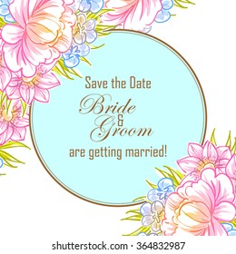 Romantic invitation. Wedding, marriage, bridal, birthday, Valentine's day. Isolated.