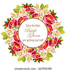 Romantic invitation. Wedding, marriage, bridal, birthday, Valentine's day.