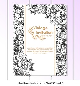 Romantic invitation. Wedding, marriage, bridal, birthday, Valentine's day. Isolated.