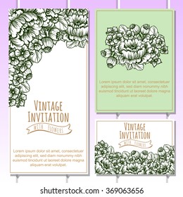 Romantic invitation. Wedding, marriage, bridal, birthday, Valentine's day. Isolated.