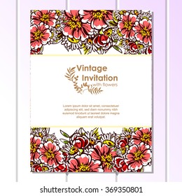 Romantic invitation. Wedding, marriage, bridal, birthday, Valentine's day. Isolated.