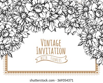 Romantic invitation. Wedding, marriage, bridal, birthday, Valentine's day. Isolated.