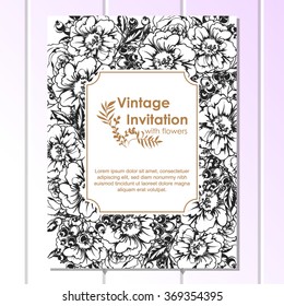 Romantic invitation. Wedding, marriage, bridal, birthday, Valentine's day. Isolated.