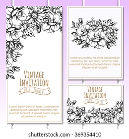 Romantic invitation. Wedding, marriage, bridal, birthday, Valentine's day. Isolated.