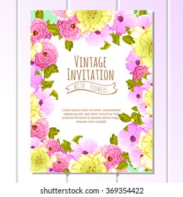 Romantic invitation. Wedding, marriage, bridal, birthday, Valentine's day. Isolated.