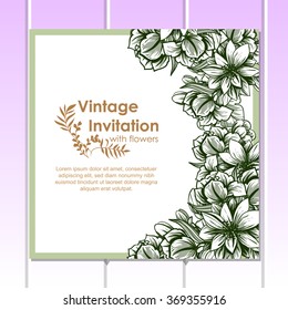 Romantic invitation. Wedding, marriage, bridal, birthday, Valentine's day. Isolated.