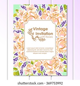 Romantic invitation. Wedding, marriage, bridal, birthday, Valentine's day.
