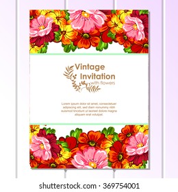 Romantic invitation. Wedding, marriage, bridal, birthday, Valentine's day.
