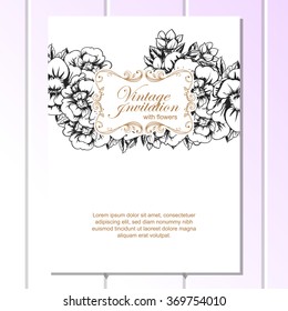 Romantic invitation. Wedding, marriage, bridal, birthday, Valentine's day.
