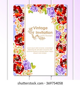 Romantic invitation. Wedding, marriage, bridal, birthday, Valentine's day.
