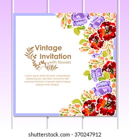 Romantic invitation. Wedding, marriage, bridal, birthday, Valentine's day.