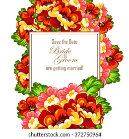 Romantic invitation. Wedding, marriage, bridal, birthday, Valentine's day. Isolated.