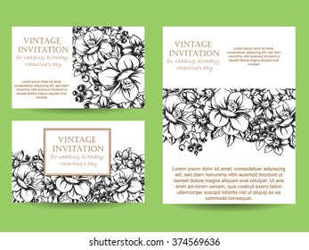 Romantic invitation. Wedding, marriage, bridal, birthday, Valentine's day. Isolated.