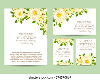 Romantic invitation. Wedding, marriage, bridal, birthday, Valentine's day. Isolated.