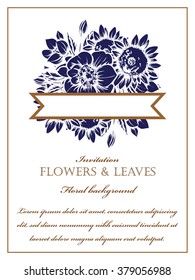 Romantic invitation. Wedding, marriage, bridal, birthday, Valentine's day. 