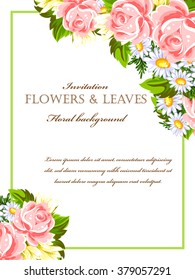 Romantic invitation. Wedding, marriage, bridal, birthday, Valentine's day. 