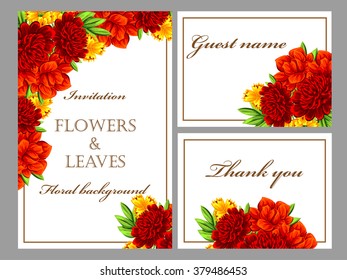 Romantic invitation. Wedding, marriage, bridal, birthday, Valentine's day. 