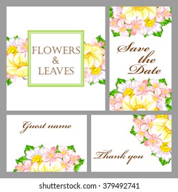 Romantic invitation. Wedding, marriage, bridal, birthday, Valentine's day. 