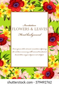 Romantic invitation. Wedding, marriage, bridal, birthday, Valentine's day. 