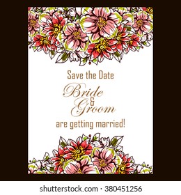 Romantic invitation. Wedding, marriage, bridal, birthday, Valentine's day. 