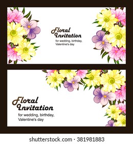 Romantic invitation. Wedding, marriage, bridal, birthday, Valentine's day. 