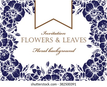 Romantic invitation. Wedding, marriage, bridal, birthday, Valentine's day. 