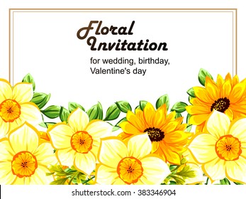 Romantic invitation. Wedding, marriage, bridal, birthday, Valentine's day. 