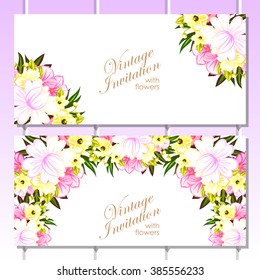 Romantic invitation. Wedding, marriage, bridal, birthday, Valentine's day. 