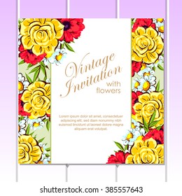 Romantic invitation. Wedding, marriage, bridal, birthday, Valentine's day. 