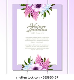 Romantic invitation. Wedding, marriage, bridal, birthday, Valentine's day.