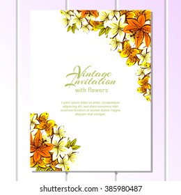 Romantic invitation. Wedding, marriage, bridal, birthday, Valentine's day.