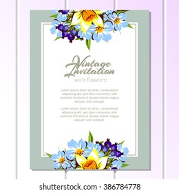 Romantic invitation. Wedding, marriage, bridal, birthday, Valentine's day. 