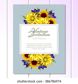 Romantic invitation. Wedding, marriage, bridal, birthday, Valentine's day. 