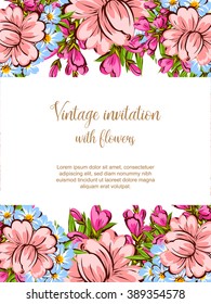 Romantic invitation. Wedding, marriage, bridal, birthday, Valentine's day. 