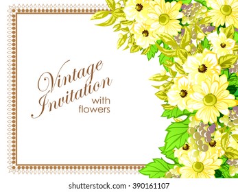 Romantic invitation. Wedding, marriage, bridal, birthday, Valentine's day. 