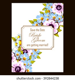 Romantic invitation. Wedding, marriage, bridal, birthday, Valentine's day. 