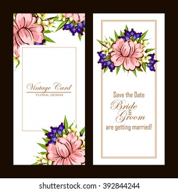 Romantic invitation. Wedding, marriage, bridal, birthday, Valentine's day. 