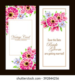 Romantic invitation. Wedding, marriage, bridal, birthday, Valentine's day. 