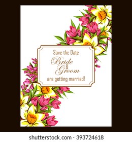 Romantic invitation. Wedding, marriage, bridal, birthday, Valentine's day.