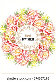 Romantic invitation. Wedding, marriage, bridal, birthday, Valentine's day.