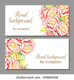 Romantic invitation. Wedding, marriage, bridal, birthday, Valentine's day. 