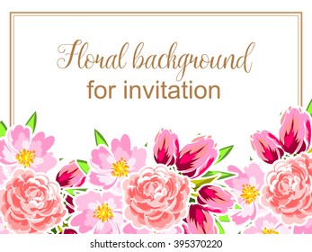 Romantic invitation. Wedding, marriage, bridal, birthday, Valentine's day. 