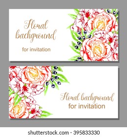 Romantic invitation. Wedding, marriage, bridal, birthday, Valentine's day. 