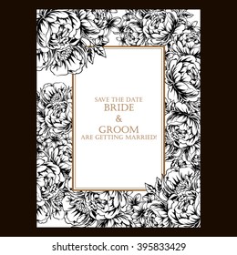 Romantic invitation. Wedding, marriage, bridal, birthday, Valentine's day. 