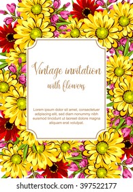Romantic invitation. Wedding, marriage, bridal, birthday, Valentine's day. 