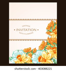 Romantic invitation. Wedding, marriage, bridal, birthday, Valentine's day. 