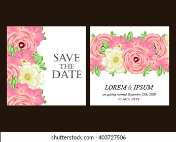 Romantic invitation. Wedding, marriage, bridal, birthday, Valentine's day.