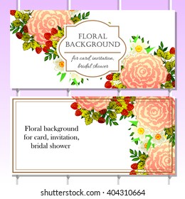 Romantic invitation. Wedding, marriage, bridal, birthday, Valentine's day.