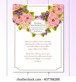 Romantic invitation. Wedding, marriage, bridal, birthday, Valentine's day.